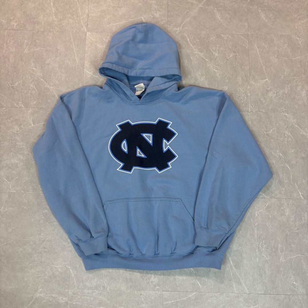Gildan Heavy Blend UNC North Carolina Tar Heels Hoodie Mens XL Blue Pullover
